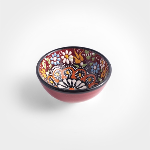 Chef Wan's Turkish Ceramic Decorative Bowl - Dark Red (5cm)