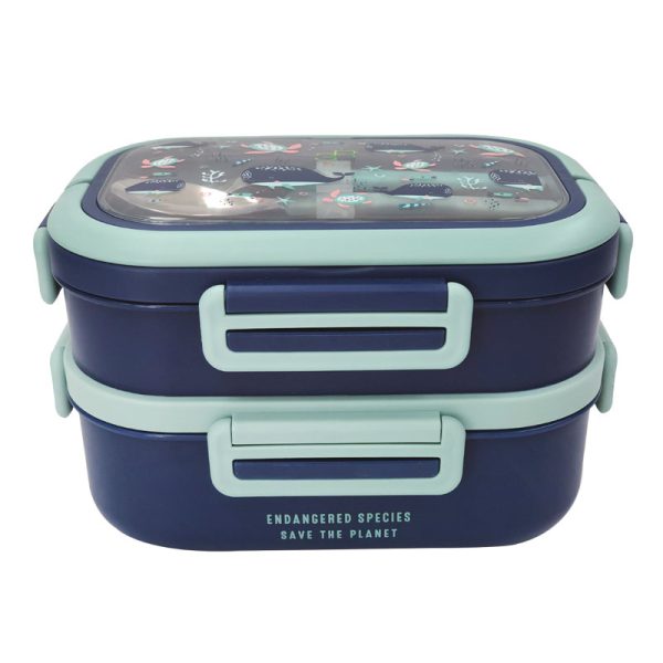 La gourmet Save The Planet 1650ml 2Tier Tiffin Carrier with Cutlery