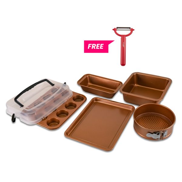Shogun® Copper Diamond Bakeware Set with Free Gift