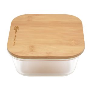 Chef Wan's Carl Smith Sohn Series 800ml Square Storage Container with Bamboo Lid Set of 2