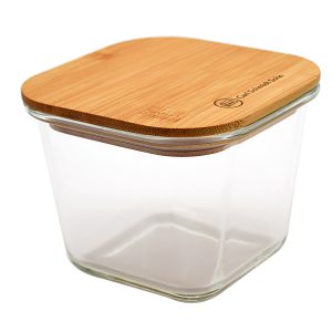 Chef Wan's Carl Smith Sohn Series 1750ml Square Deep Storage Container with Bamboo Lid Set of 2