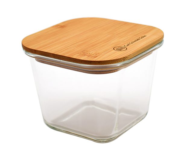 Chef Wan's Carl Smith Sohn Series 1750ml Square Deep Storage Container with Bamboo Lid Set of 2
